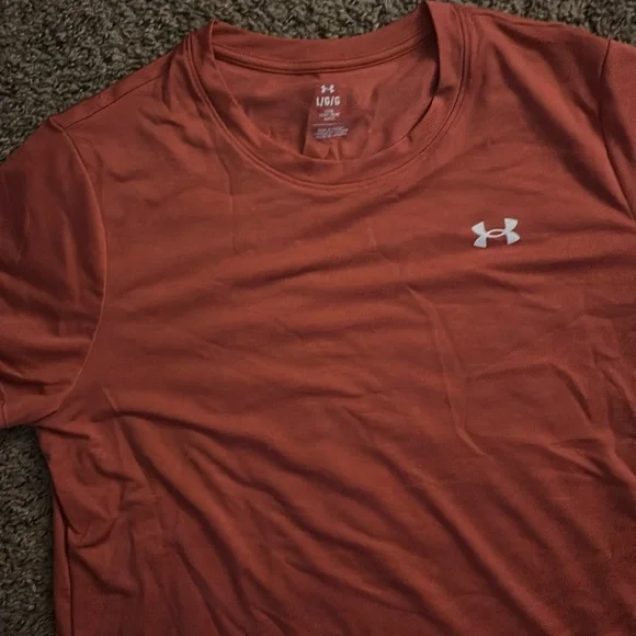 Under Armour Orange Tee Shirt Size Large - Picture 2 of 5
